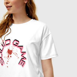 Футболка оверсайз женская Squid game blood, цвет: белый — фото 2