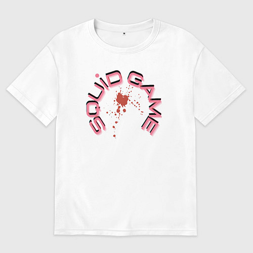 Женская футболка оверсайз Squid game blood / Белый – фото 1