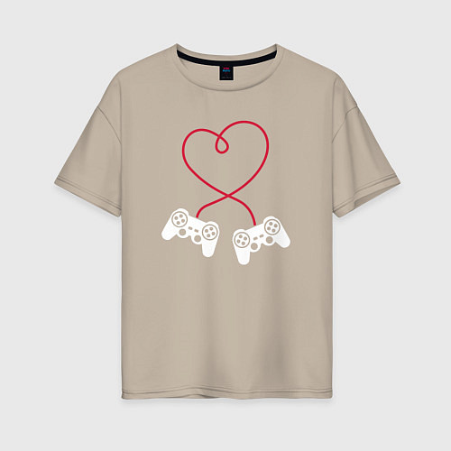 Женская футболка оверсайз Lover gamer / Миндальный – фото 1