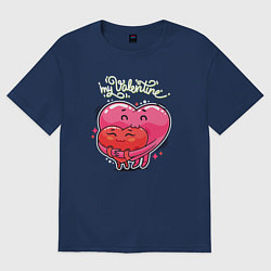 Футболка оверсайз женская Мой Валентин, цвет: тёмно-синий