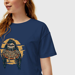 Футболка оверсайз женская Пицца смерти, цвет: тёмно-синий — фото 2