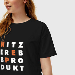 Футболка оверсайз женская Nitzer ebb produkt, цвет: черный — фото 2