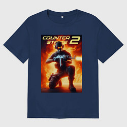 Футболка оверсайз женская Counter Strike 2 - gamer, цвет: тёмно-синий