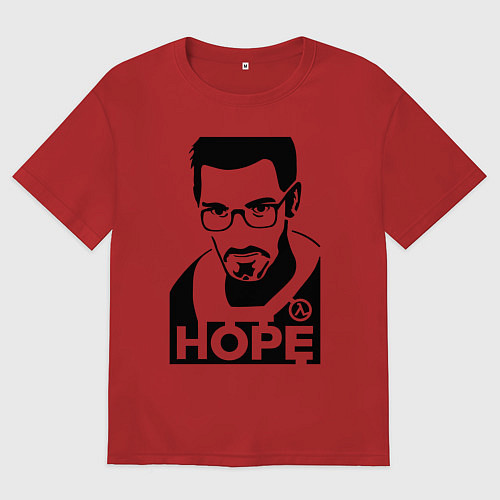 Женская футболка оверсайз Gordon Freeman - надежда / Красный – фото 1