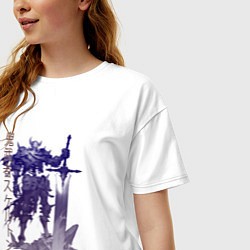 Футболка оверсайз женская Рогатый воин-скелет, цвет: белый — фото 2