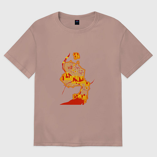 Женская футболка оверсайз НСК / Пыльно-розовый – фото 1