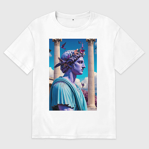 Женская футболка оверсайз Античный герой и архитектура / Белый – фото 1