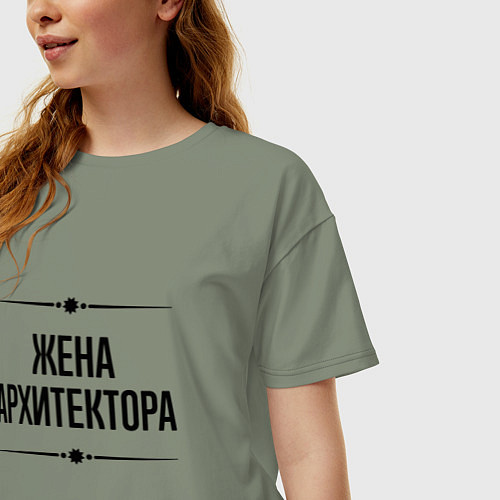 Женская футболка оверсайз Жена архитектора на светлом / Авокадо – фото 3