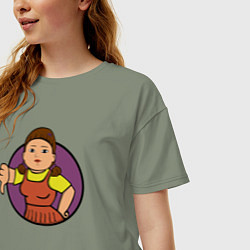 Футболка оверсайз женская Squid game girl, цвет: авокадо — фото 2