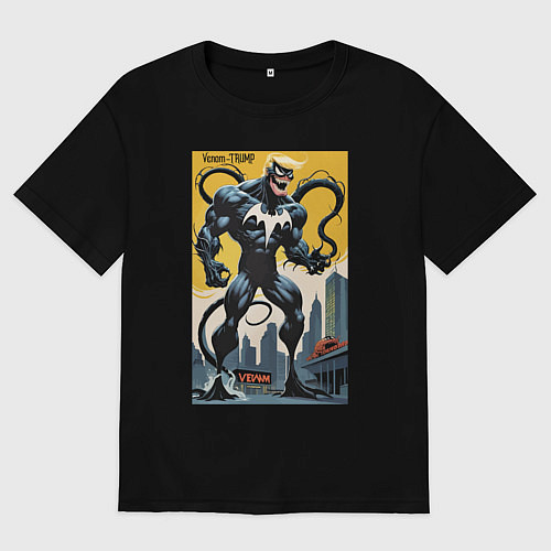 Женская футболка оверсайз Trump-Venom superhero - ai art fantasy / Черный – фото 1