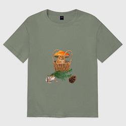 Футболка оверсайз женская Лесное приключение, цвет: авокадо