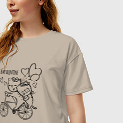 Футболка оверсайз женская Будь моим Валентином, цвет: миндальный — фото 2