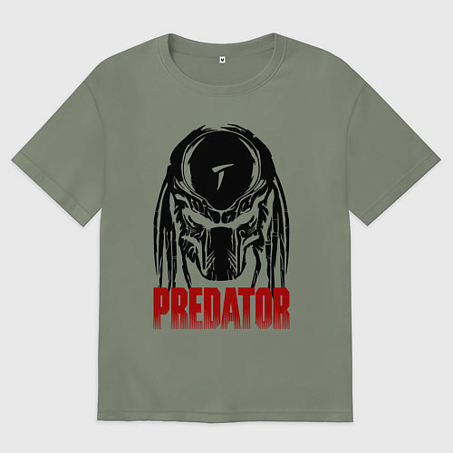 Женская футболка оверсайз Хищник - шлем / Авокадо – фото 1