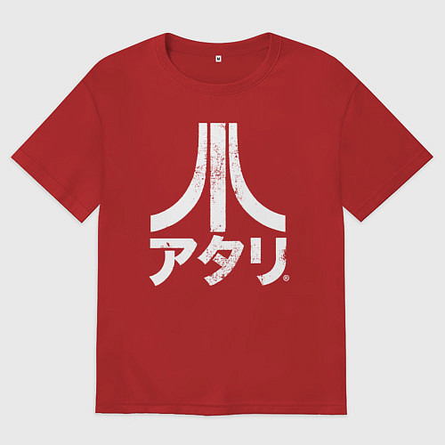 Женская футболка оверсайз Atari retro japan logo / Красный – фото 1