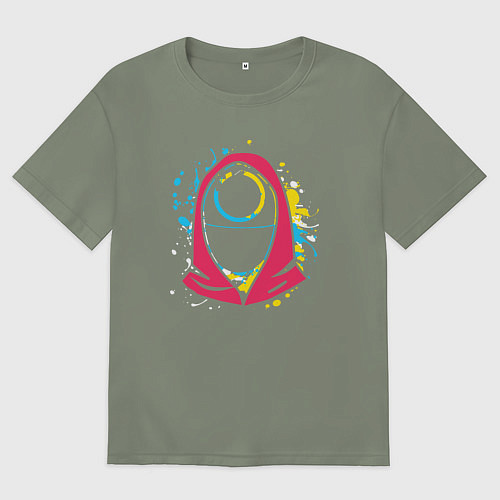 Женская футболка оверсайз Squid game face / Авокадо – фото 1