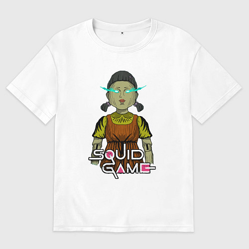 Женская футболка оверсайз Squid game doll / Белый – фото 1