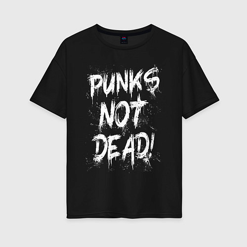 Женская футболка оверсайз Punk not dead / Черный – фото 1