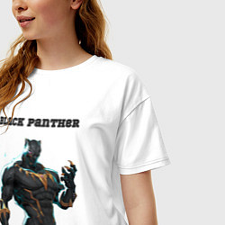 Футболка оверсайз женская Black Panther marvel rivals, цвет: белый — фото 2