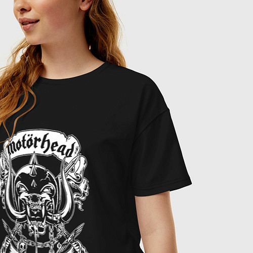 Женская футболка оверсайз Моторхед - англия / Черный – фото 3
