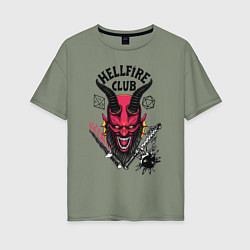 Футболка оверсайз женская Hellfire club demon, цвет: авокадо