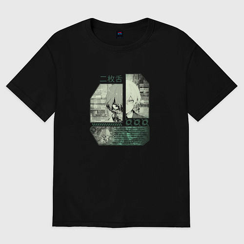 Женская футболка оверсайз Двуликий юноша / Черный – фото 1