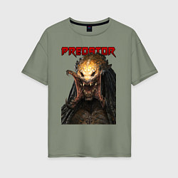 Футболка оверсайз женская Predator scream, цвет: авокадо