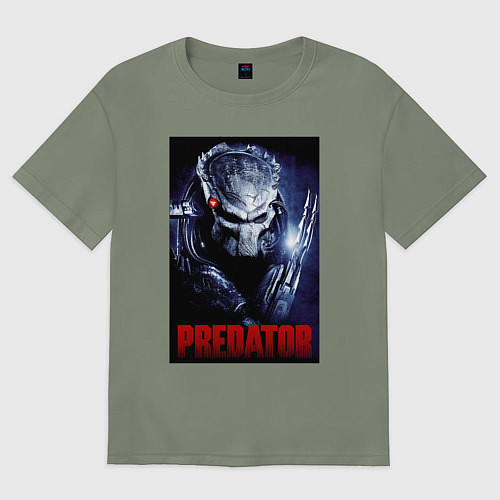 Женская футболка оверсайз Predator in the helmet / Авокадо – фото 1