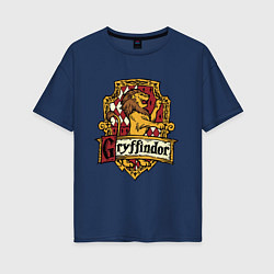 Женская футболка оверсайз Hogwarts - gryffindor logo