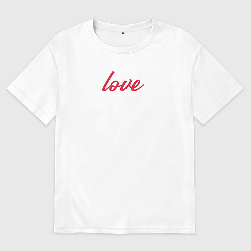 Женская футболка оверсайз Love для маленького красного сердца / Белый – фото 1