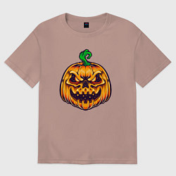 Футболка оверсайз женская Halloween pumpkin, цвет: пыльно-розовый