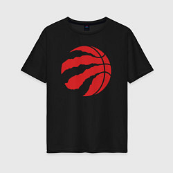 Футболка оверсайз женская Raptors ball, цвет: черный