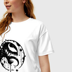 Футболка оверсайз женская Профиль Вкнома в круге, цвет: белый — фото 2