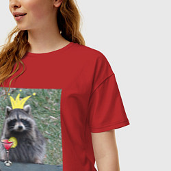 Футболка оверсайз женская Королева вечеринки, цвет: красный — фото 2