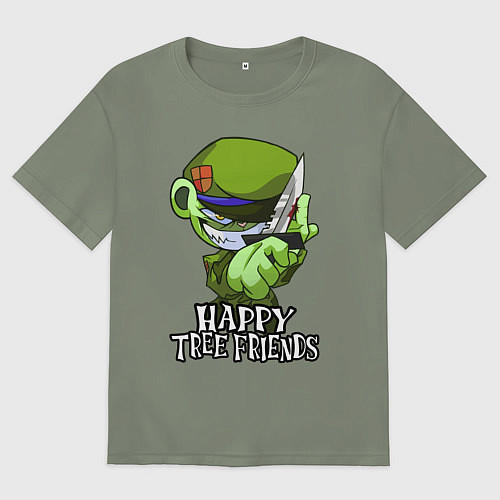 Женская футболка оверсайз Happy three friends - Flippy / Авокадо – фото 1