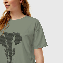 Футболка оверсайз женская Африканский слон пуантель, цвет: авокадо — фото 2