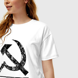 Футболка оверсайз женская Серп и молот черный, цвет: белый — фото 2