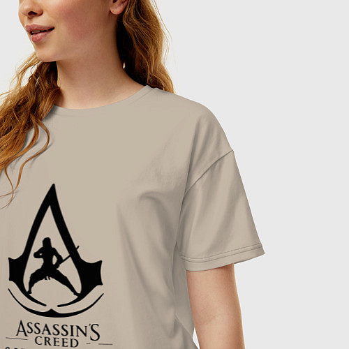 Женская футболка оверсайз Assassins Shadow / Миндальный – фото 3