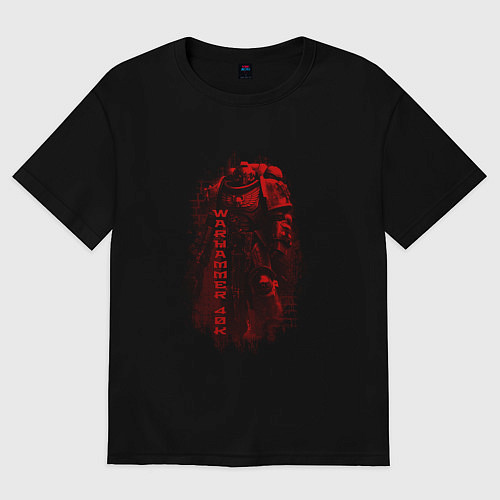 Женская футболка оверсайз Космодесантник в багровых тонах / Черный – фото 1