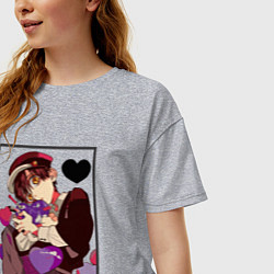 Футболка оверсайз женская Туалетный мальчик Ханако, цвет: меланж — фото 2