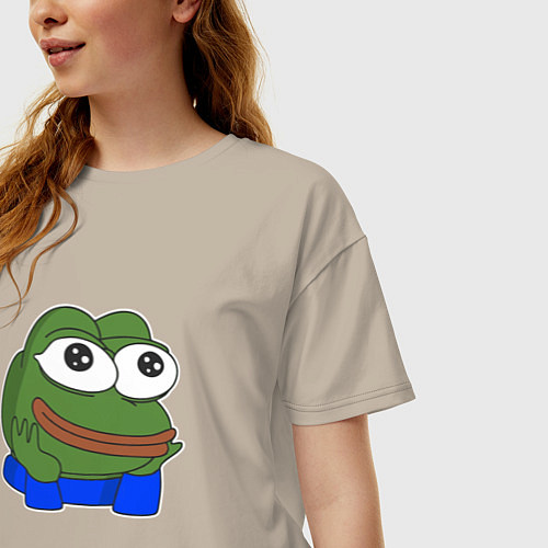 Женская футболка оверсайз Пепе добри / Миндальный – фото 3