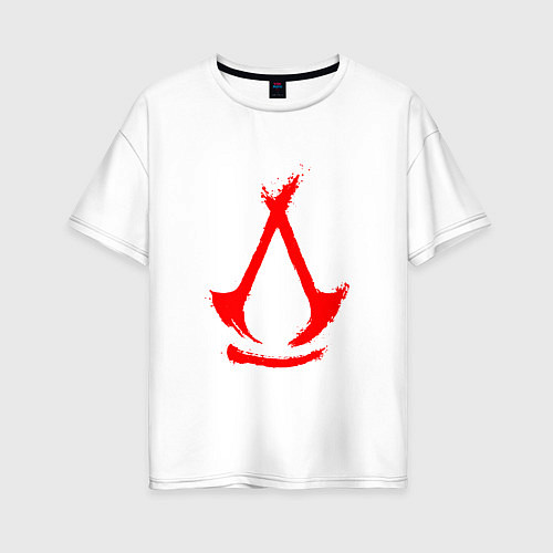 Женская футболка оверсайз Assassins creed - shadows logotype / Белый – фото 1