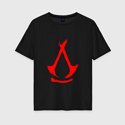 Женская футболка оверсайз Assassins creed - shadows logotype