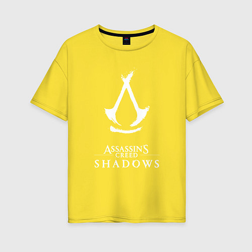 Женская футболка оверсайз Assassins creed - shadows white / Желтый – фото 1