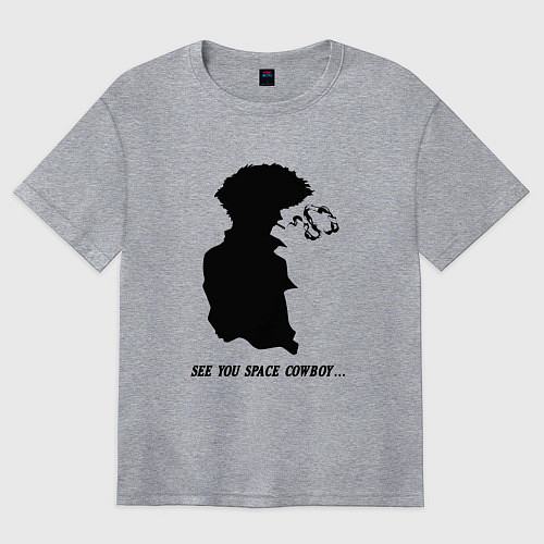 Женская футболка оверсайз Ковбой Бибоп Спайк Шпигель Аниме / Меланж – фото 1