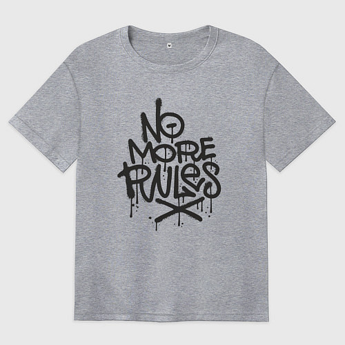 Женская футболка оверсайз Никаких больше правил / Меланж – фото 1