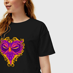 Футболка оверсайз женская Violet owl, цвет: черный — фото 2