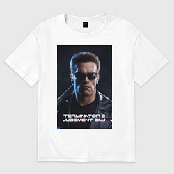 Футболка оверсайз женская Арнольд - терминатор, цвет: белый