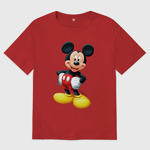 Женская футболка оверсайз Микки - мышь / Красный – фото 1