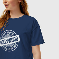 Футболка оверсайз женская Hollywood, цвет: тёмно-синий — фото 2