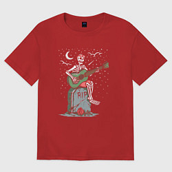Футболка оверсайз женская Мелодия на кладбище, цвет: красный